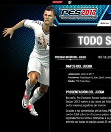Captura de www.konami-pes2013.com/es